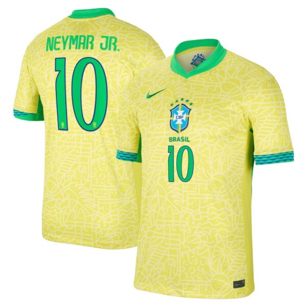 2024 Brazil Home Soccer Jersey Neymar Jr. 10 - Image 4