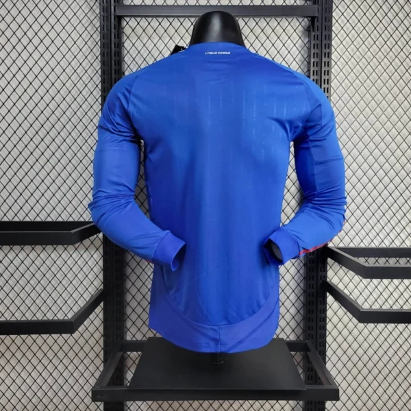 2024 Italy Home Soccer Jersey Player Version Long Sleeve - Image 2