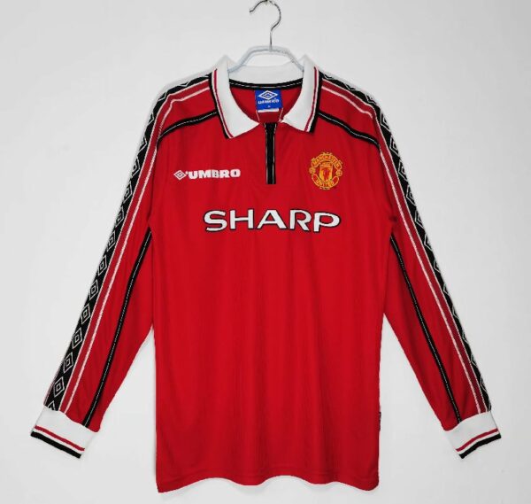 Manchester United 1998/99 home Long Sleeve Retro Soccer Jersey