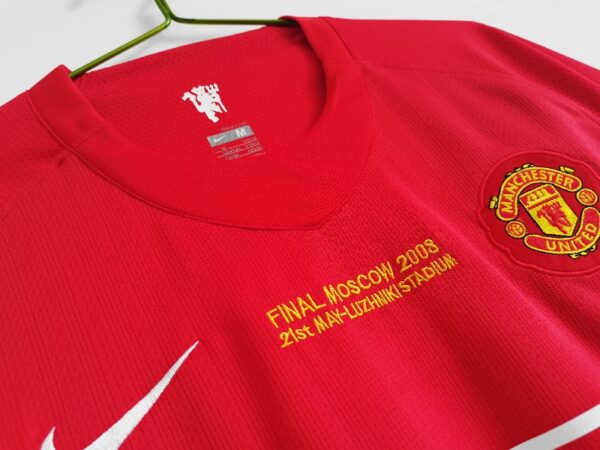 Manchester United 2007/08 home Long Sleeve Retro Soccer Jersey Champions League version - Image 4