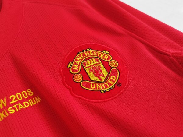 Manchester United 2007/08 home Long Sleeve Retro Soccer Jersey Champions League version - Image 3