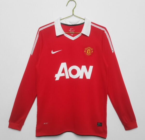 Manchester United 2010/11 home Long Sleeve Retro Soccer Jersey