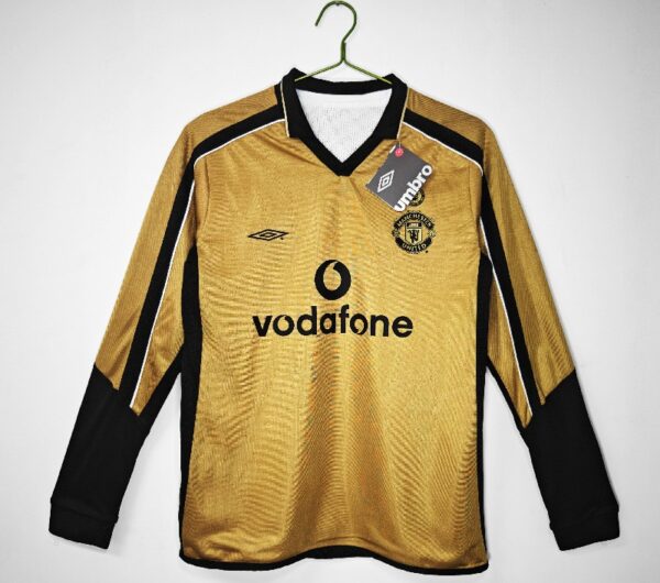 Manchester United 2001/02 Long Sleeve Retro Soccer Jersey two-sided Centennial commemorative