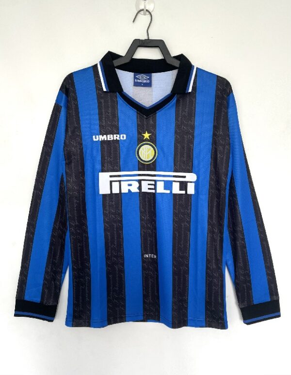 Inter Milan 1997-98 Home Long Sleeve Retro Soccer Jersey