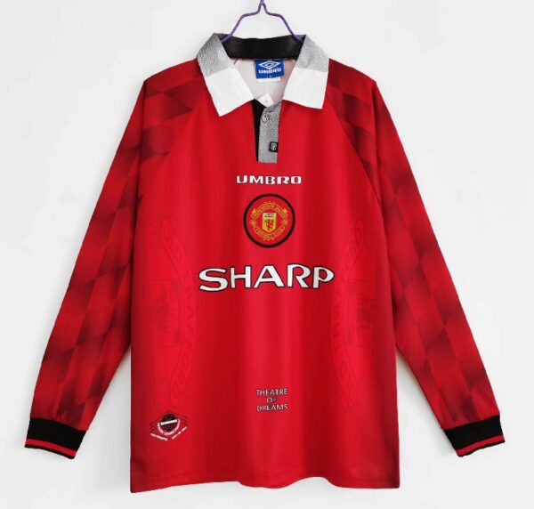 Manchester United 1996/97 home Long Sleeve Retro Soccer Jersey